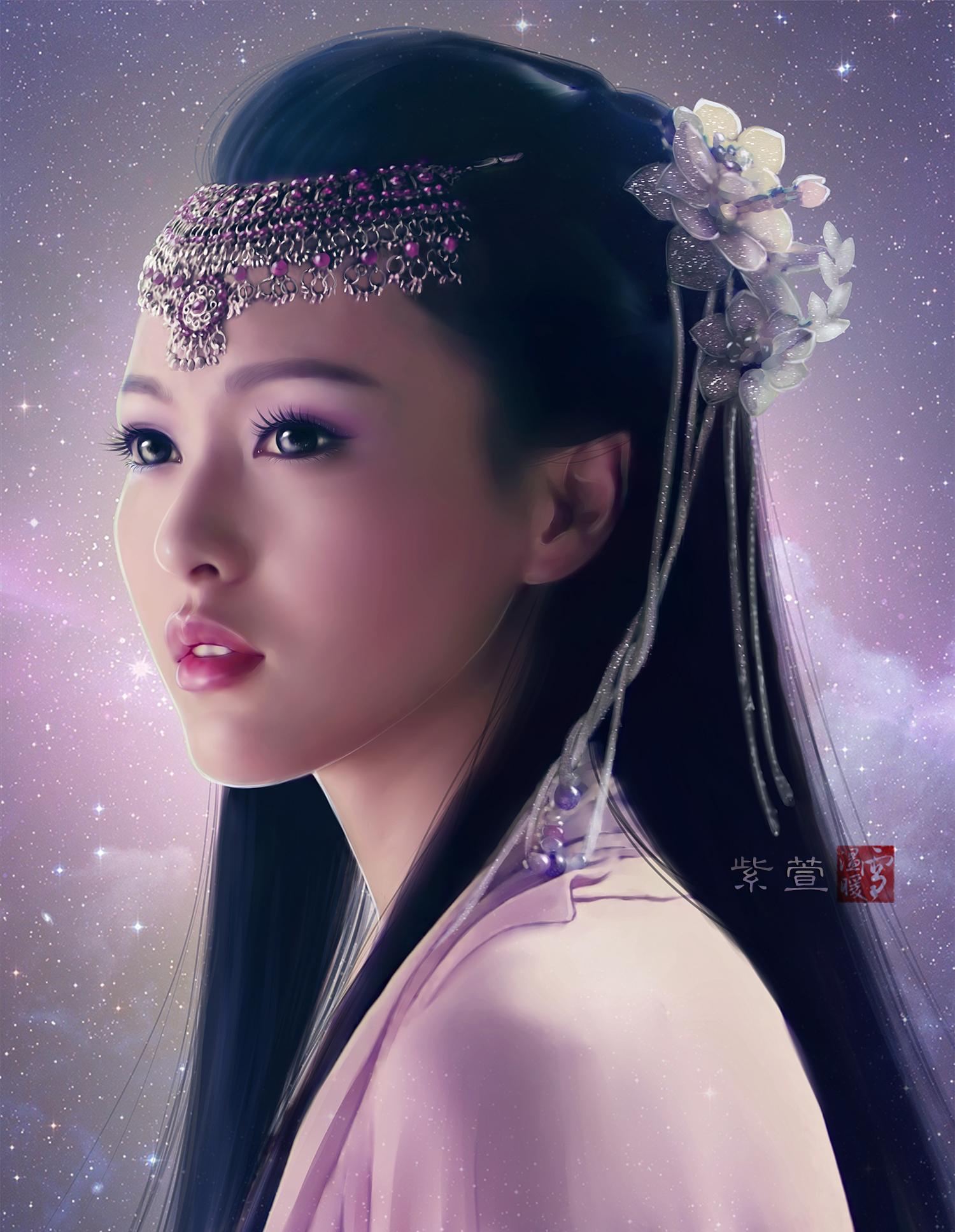 紫萱是谁演的(唐嫣的紫萱,让不少观众第一眼惊为天人)